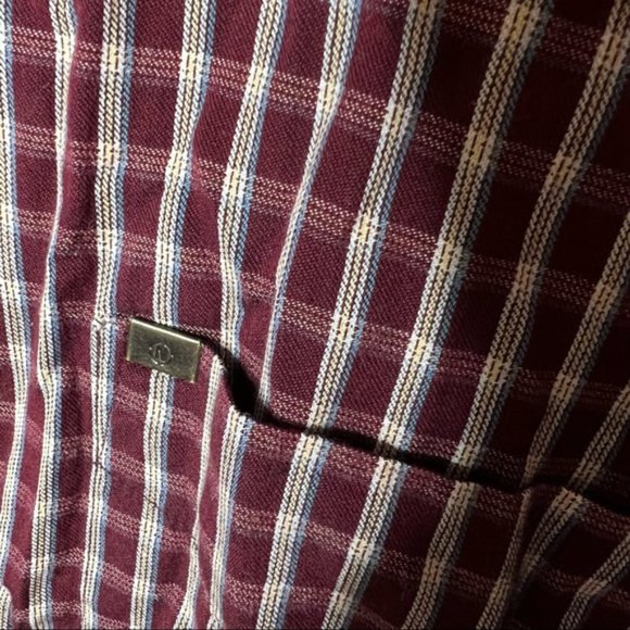 Nautica Button Up Shirt XX-Large Adult Red White Beige Plaid Collared LS Mens - Picture 3 of 3